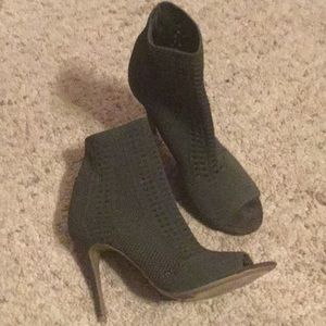 Olive Green Stretch Ankle Boot